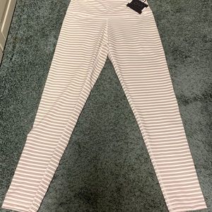 DYI high waist leggings cacao/pearl stripe